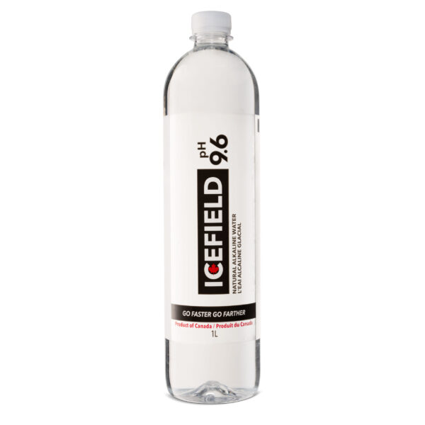 ICEFIELD Natural Alkaline Spring Water pH 9.6, 1 Liter , 12 Pack Plastic Bottles